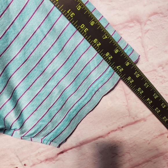 Peter Millar Polo Shirt Mens Large Blue Striped 100% Cotton Golf Short Sleeve - Picture 10 of 13